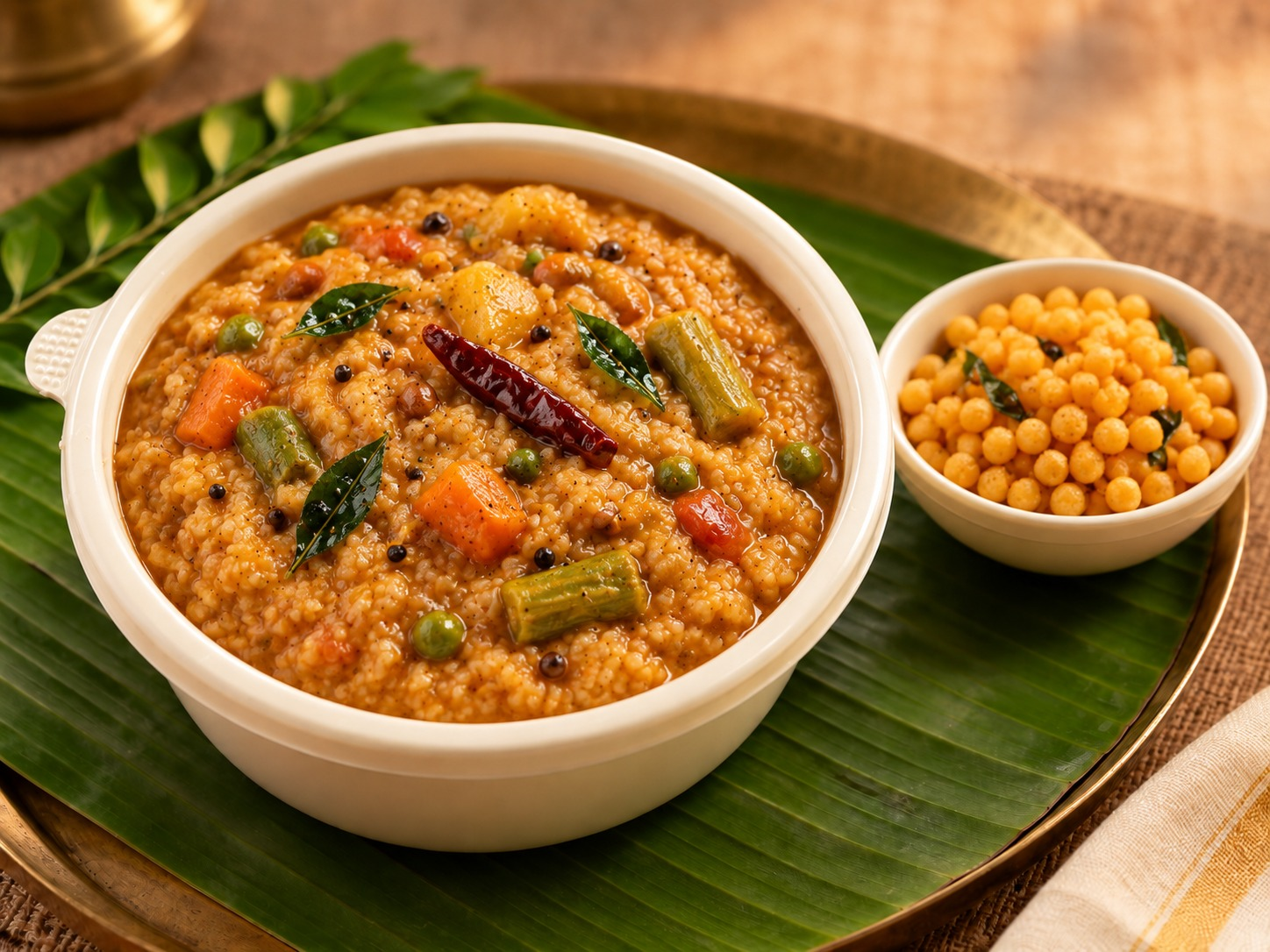 Millet bisibelebath with boondi House of Sindhu