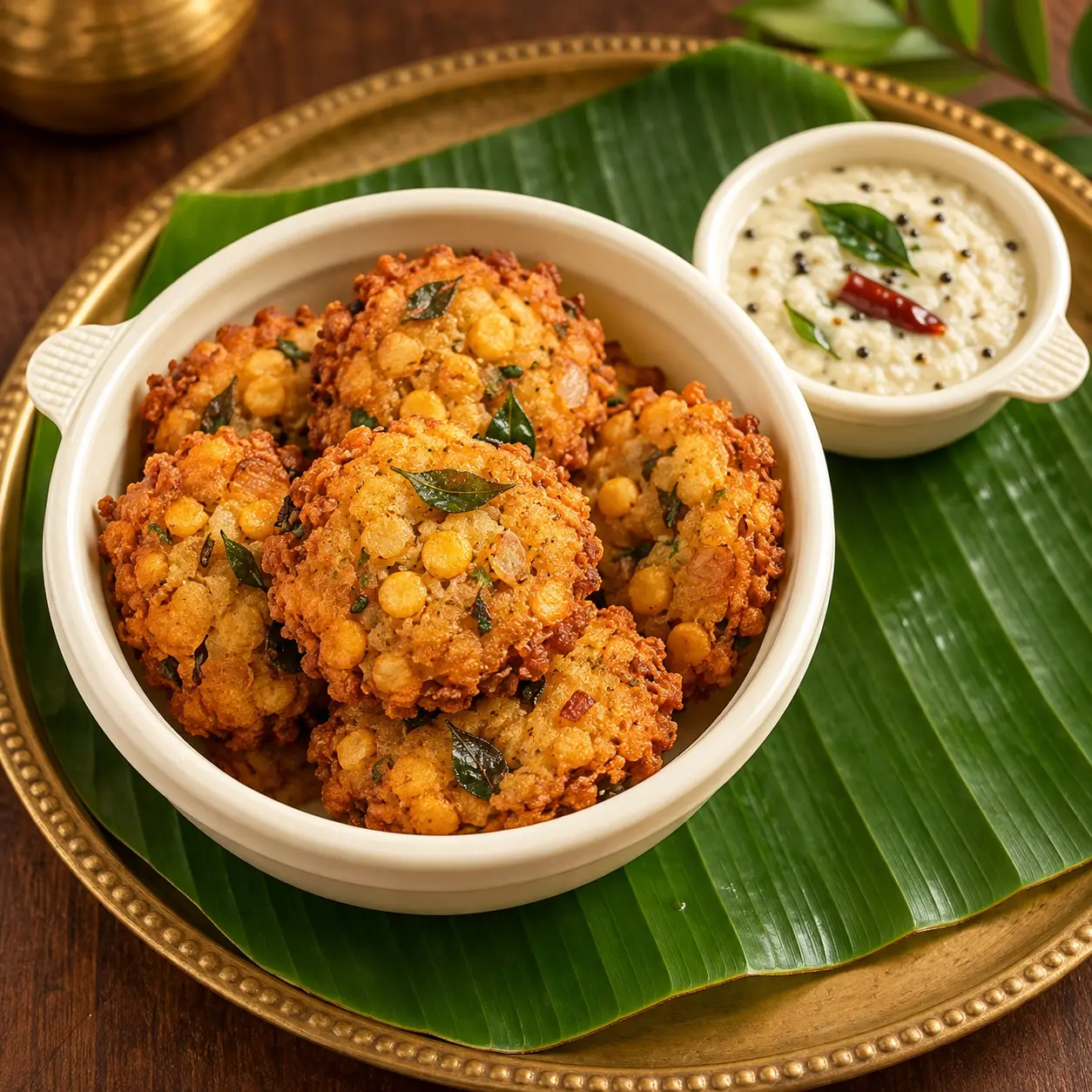 Chana dal vada with coconut chutney House of Sindhu