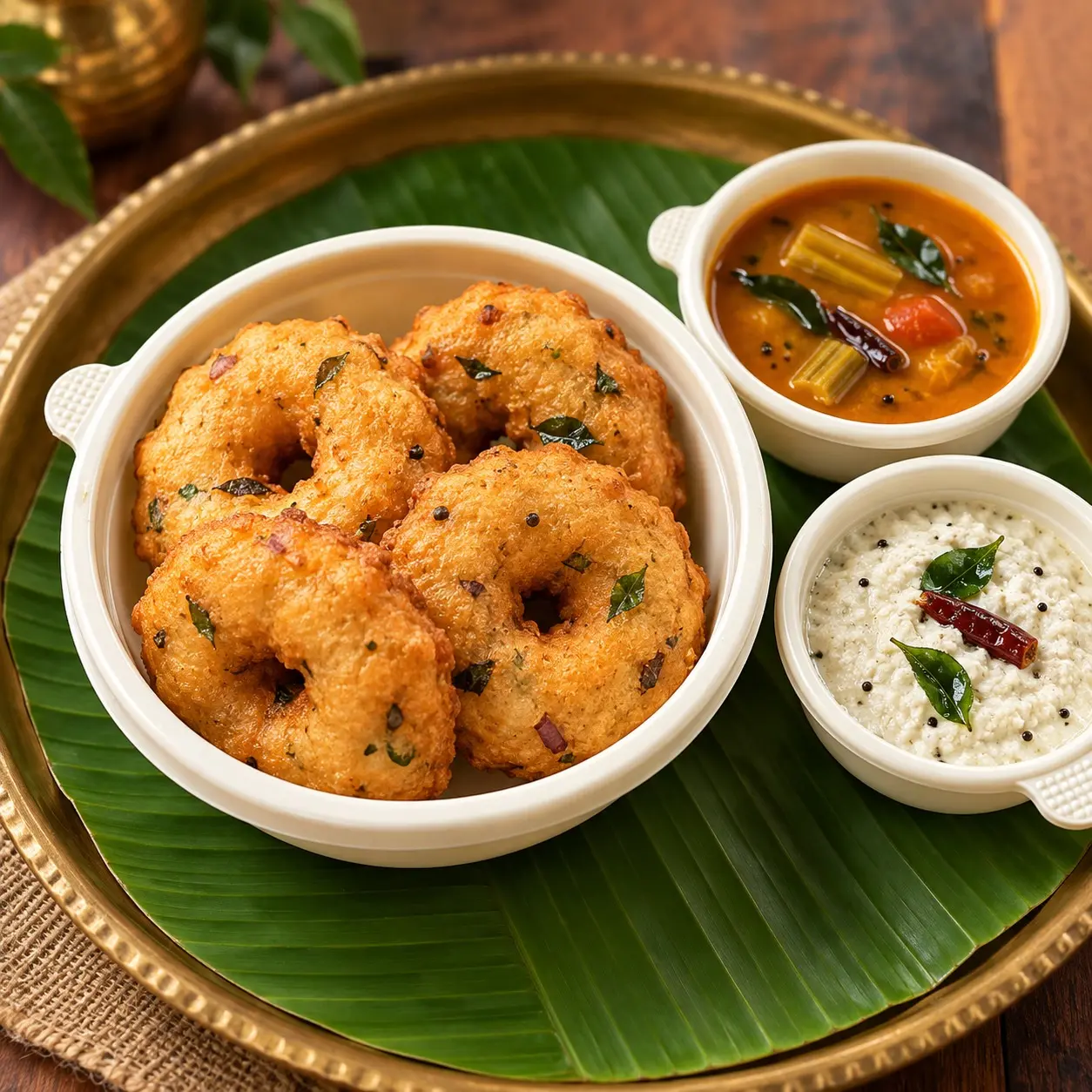 Urad vada with coconut chutney and sambar House of Sindhu Bengaluru